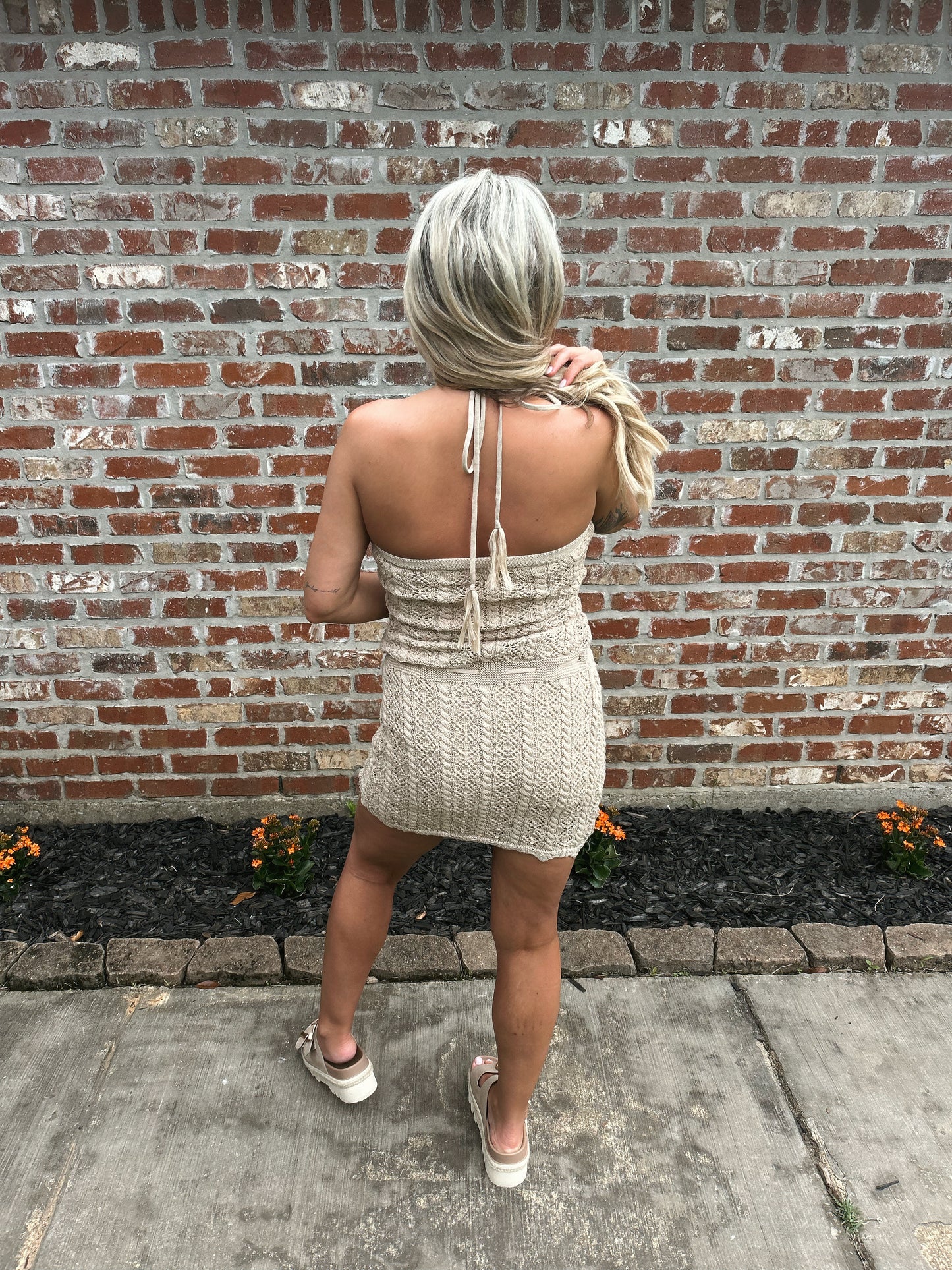 Making Waves Halter Dress