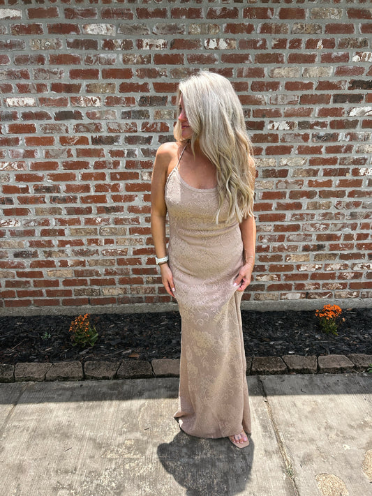 Palms Maxi Dress- Taupe