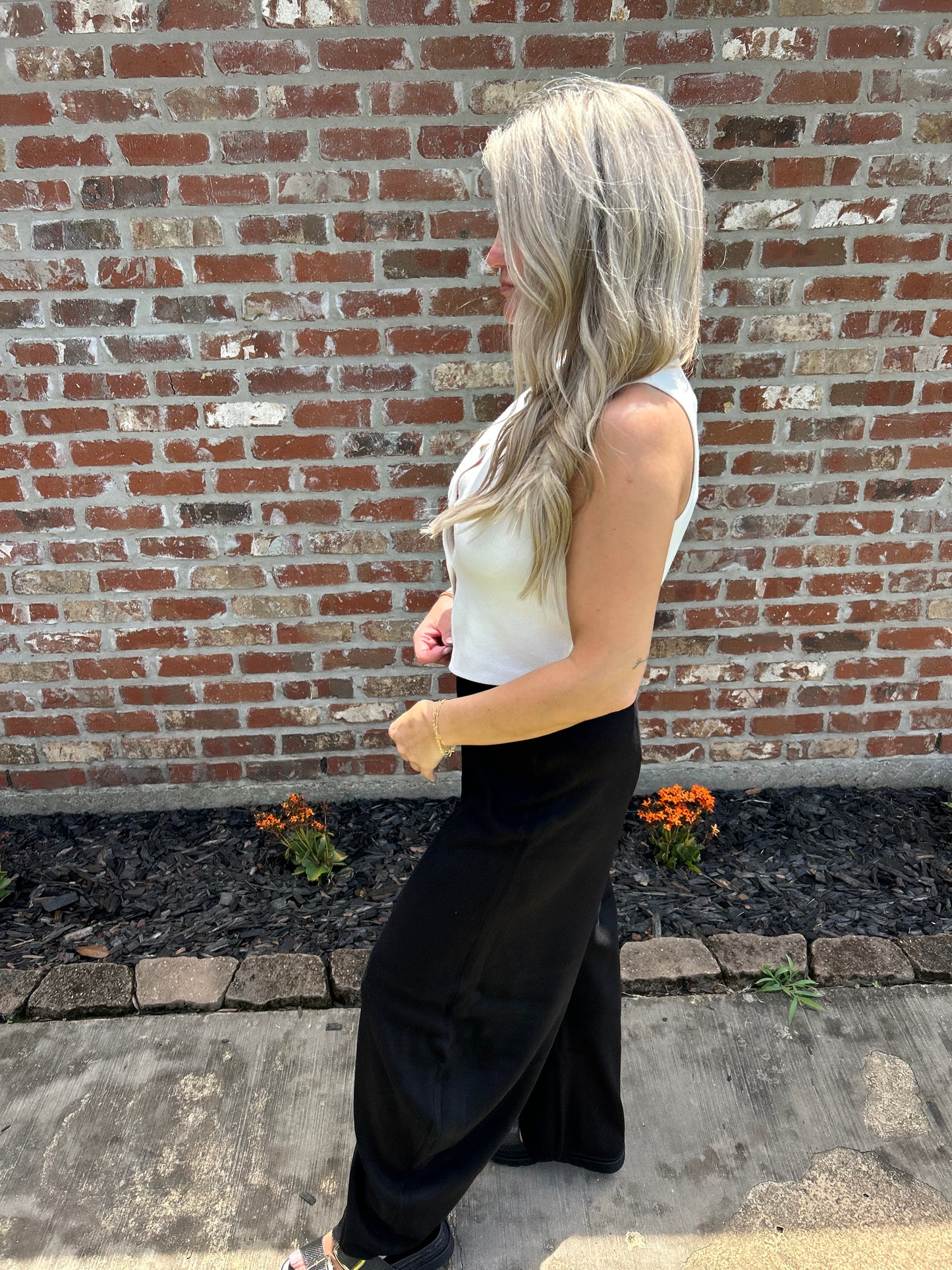 Knit Barrel Leg Pants