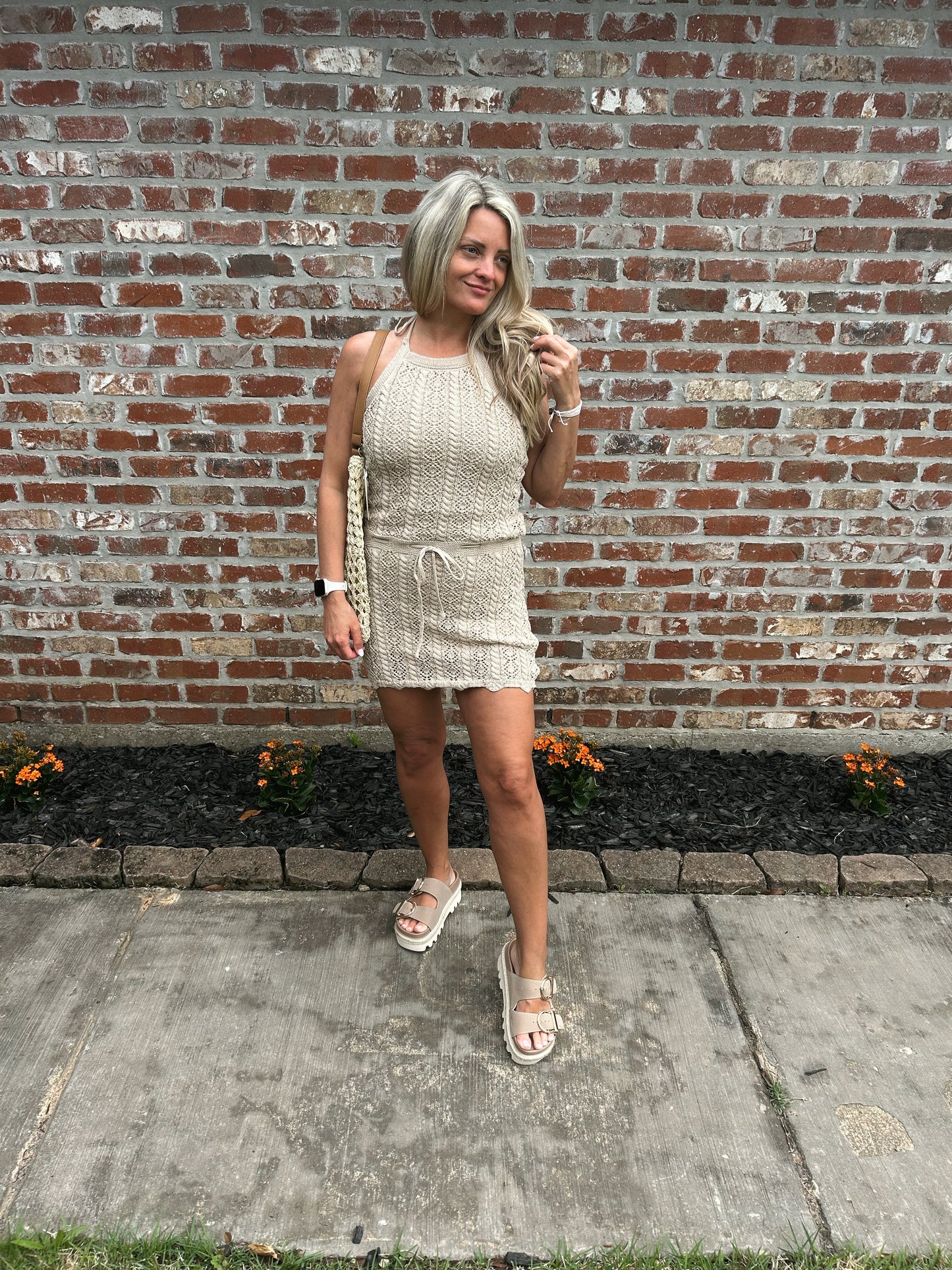 Making Waves Halter Dress