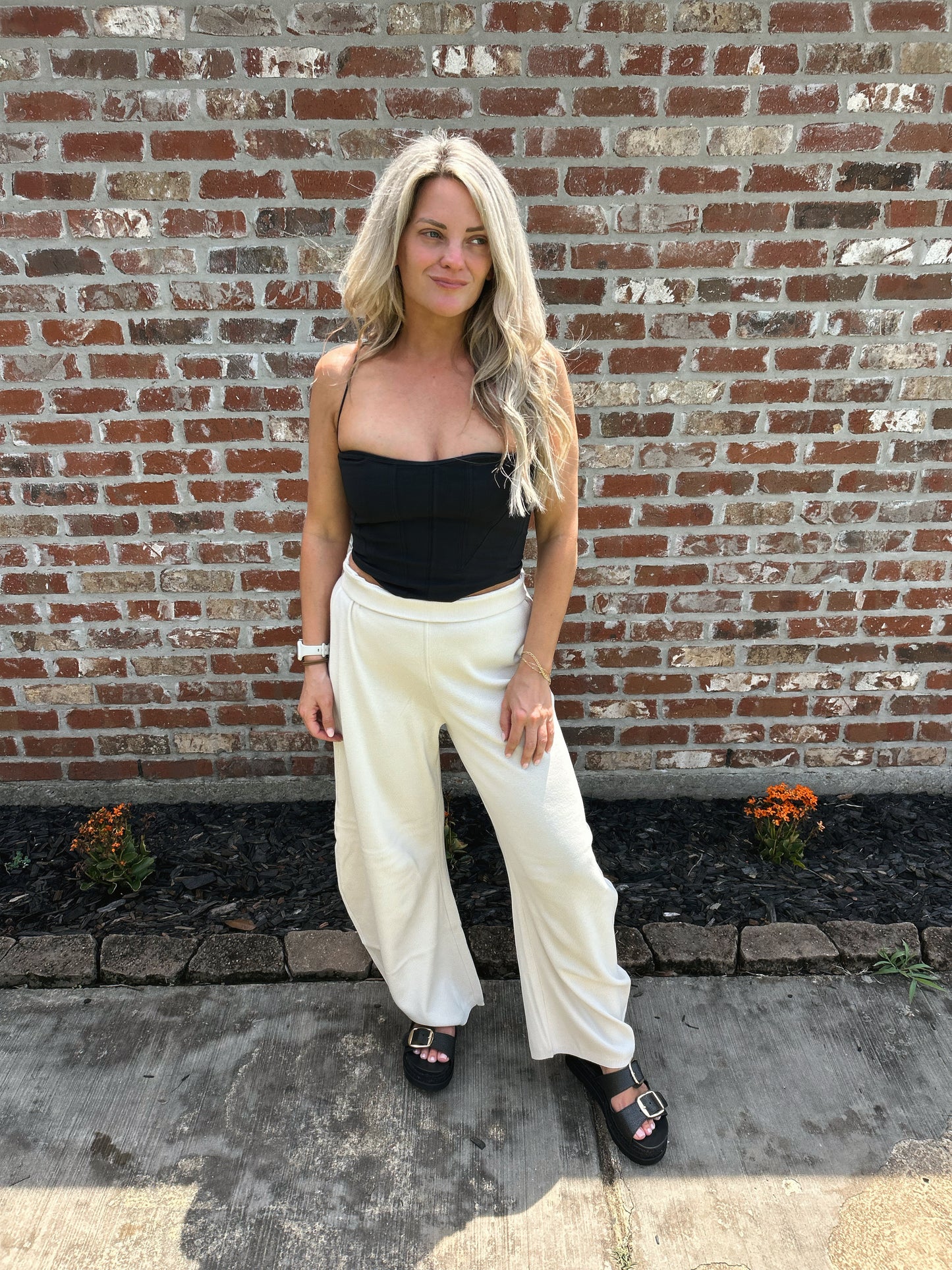 Knit Barrel Leg Pants