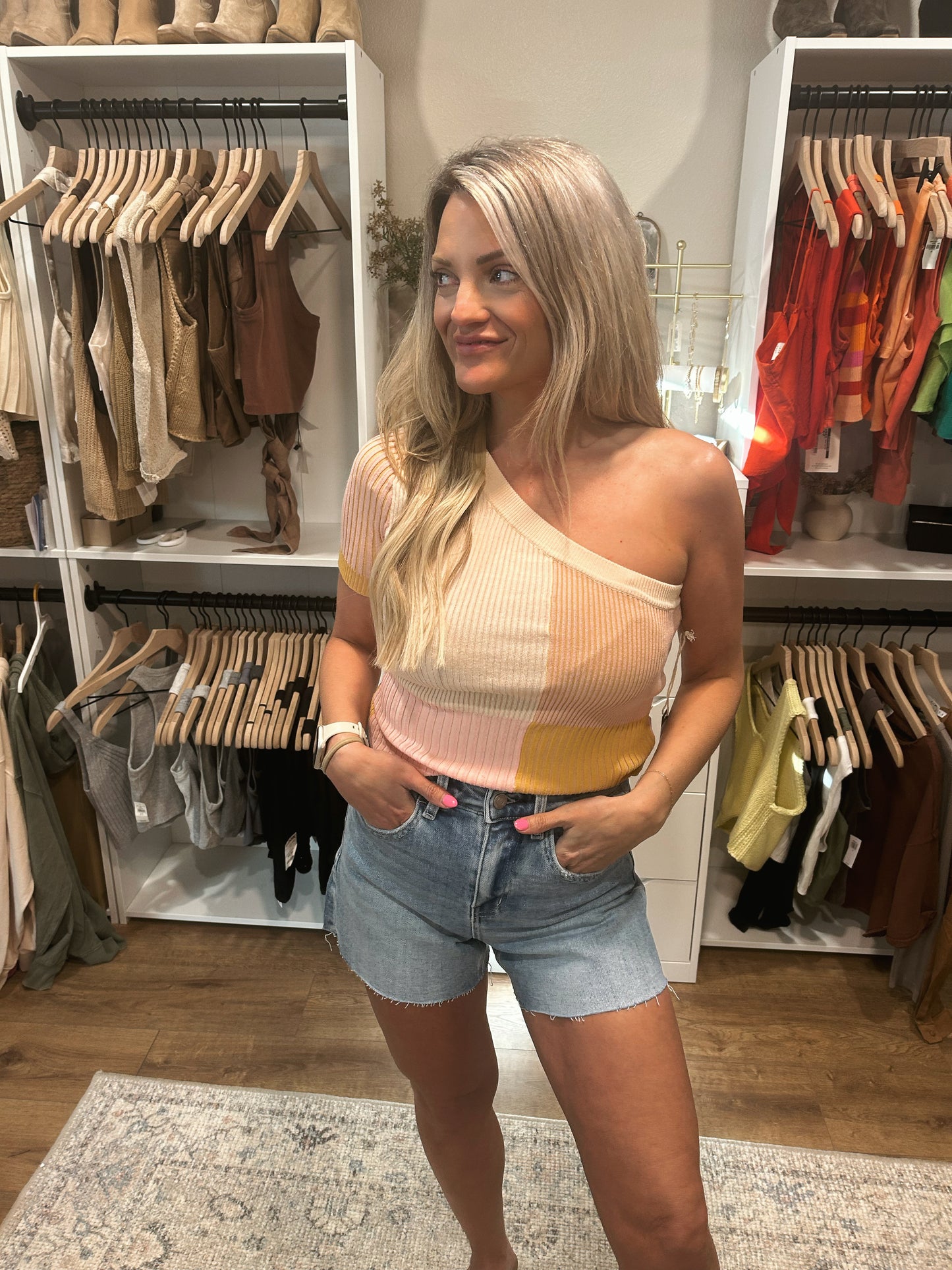 Sherbert One Shoulder Top