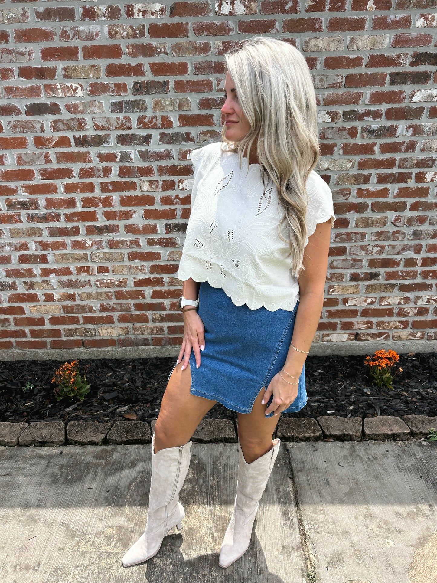 Eyelet Embroidered Tank