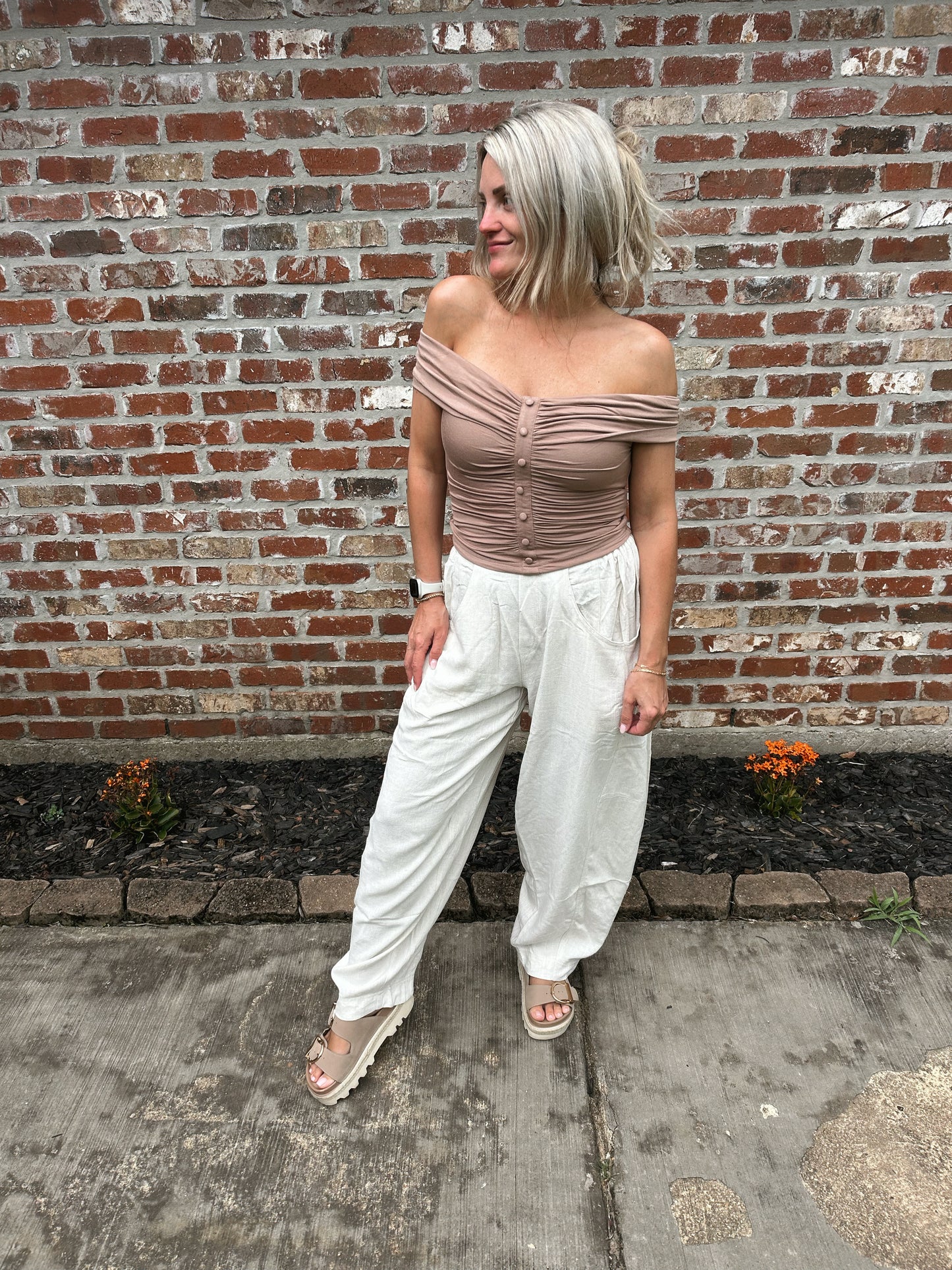 Silhouette Button Top