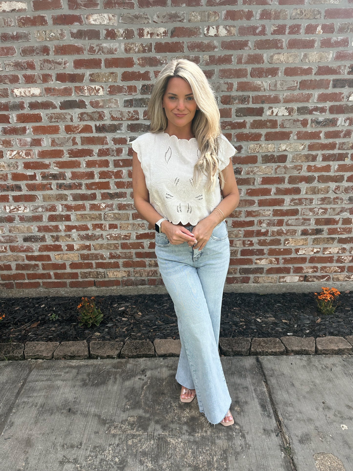 Eyelet Embroidered Tank