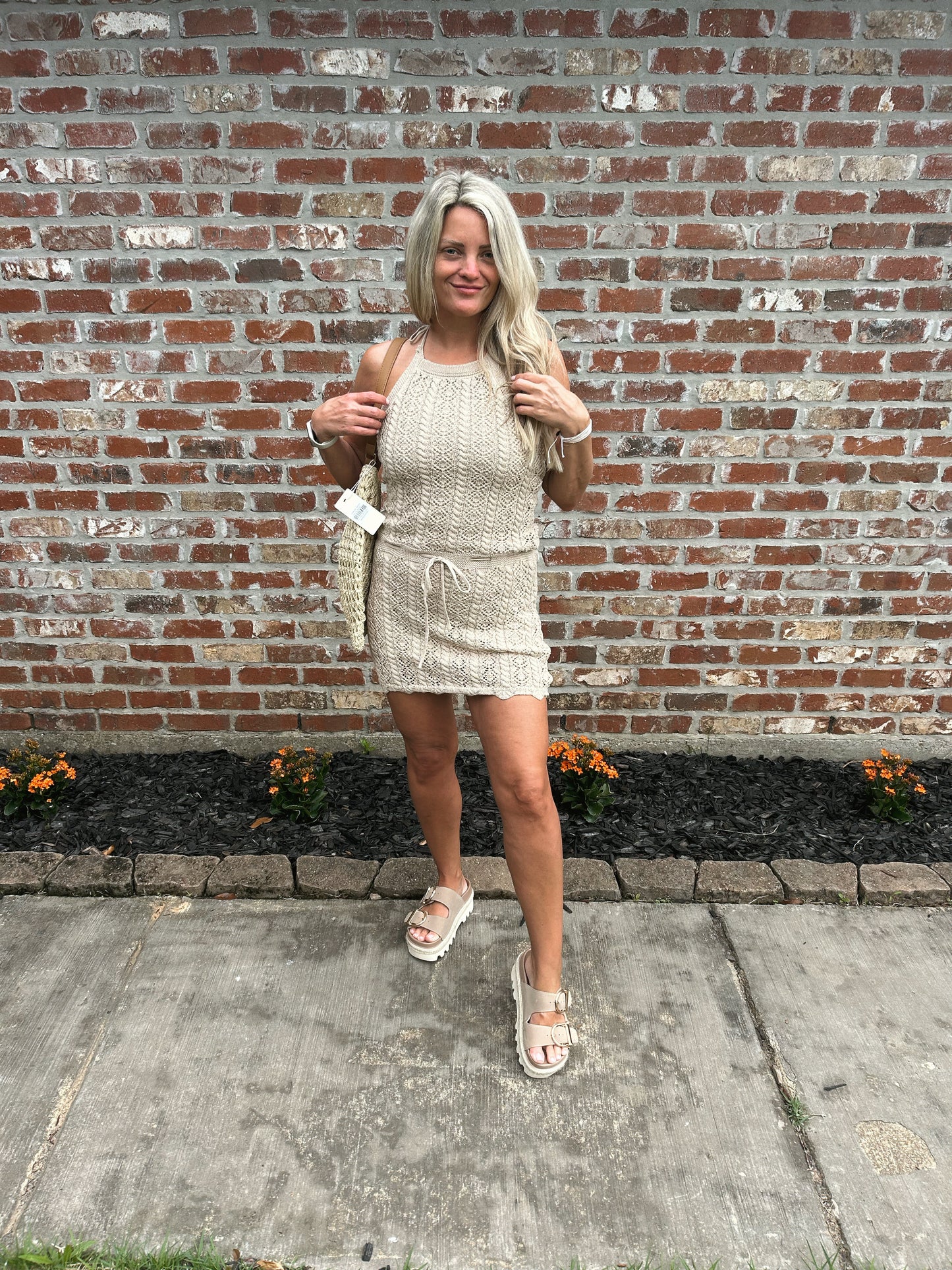 Making Waves Halter Dress