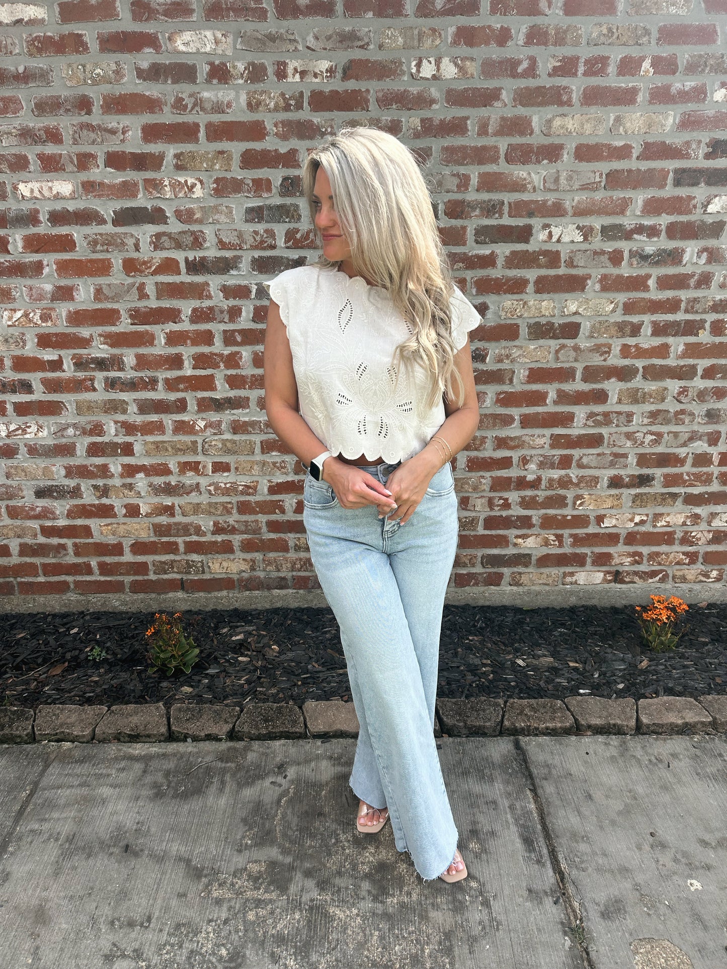 Eyelet Embroidered Tank