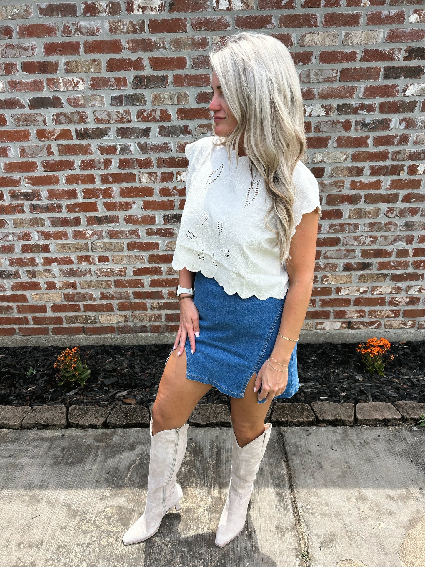 Eyelet Embroidered Tank