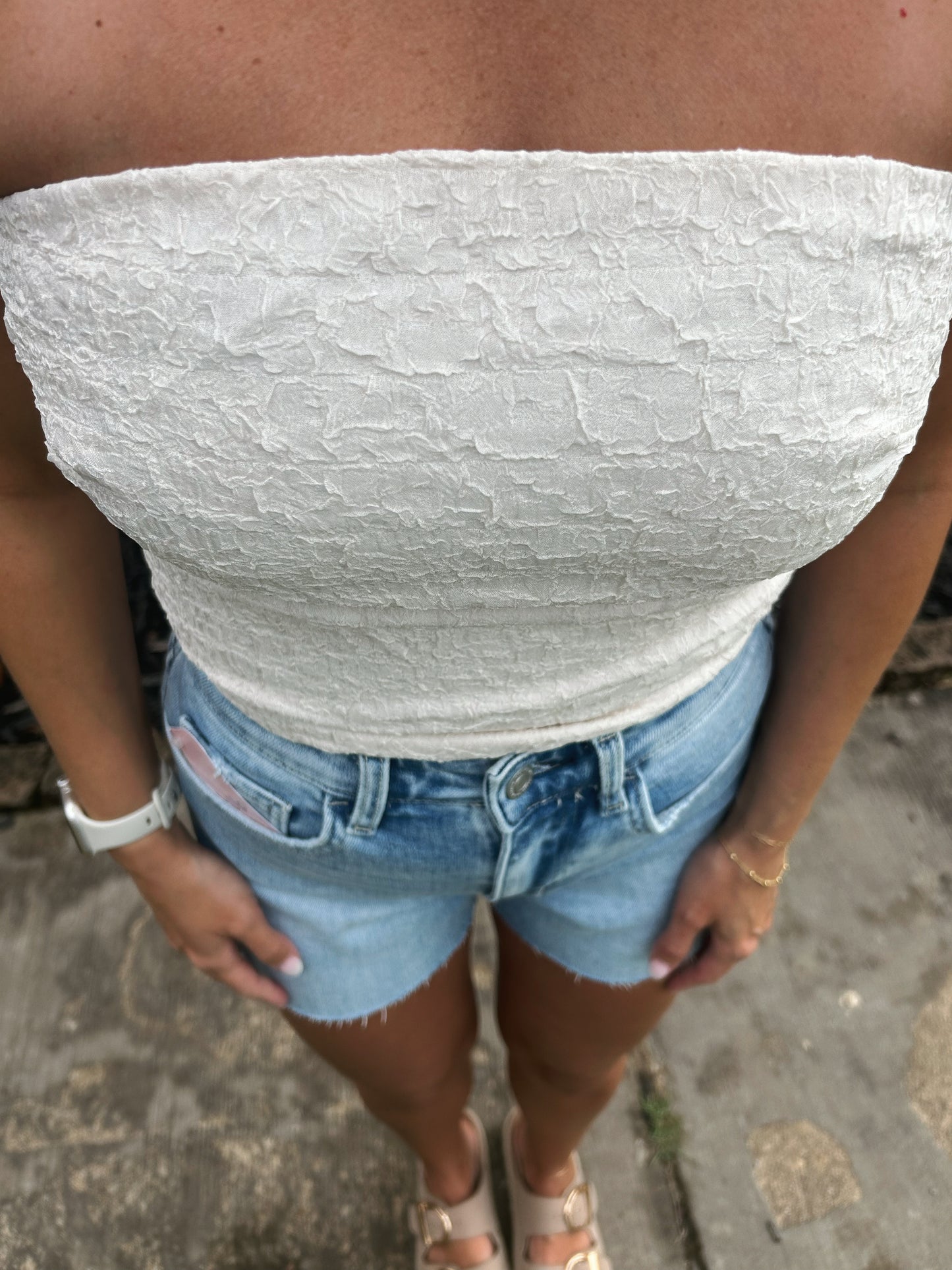 Delia Textured Tube Top