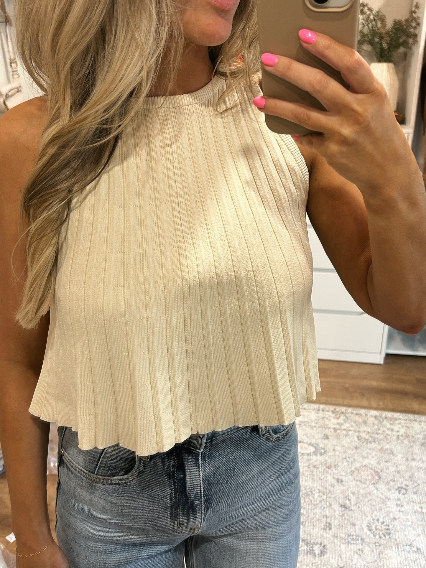 Poppy Pleated Top