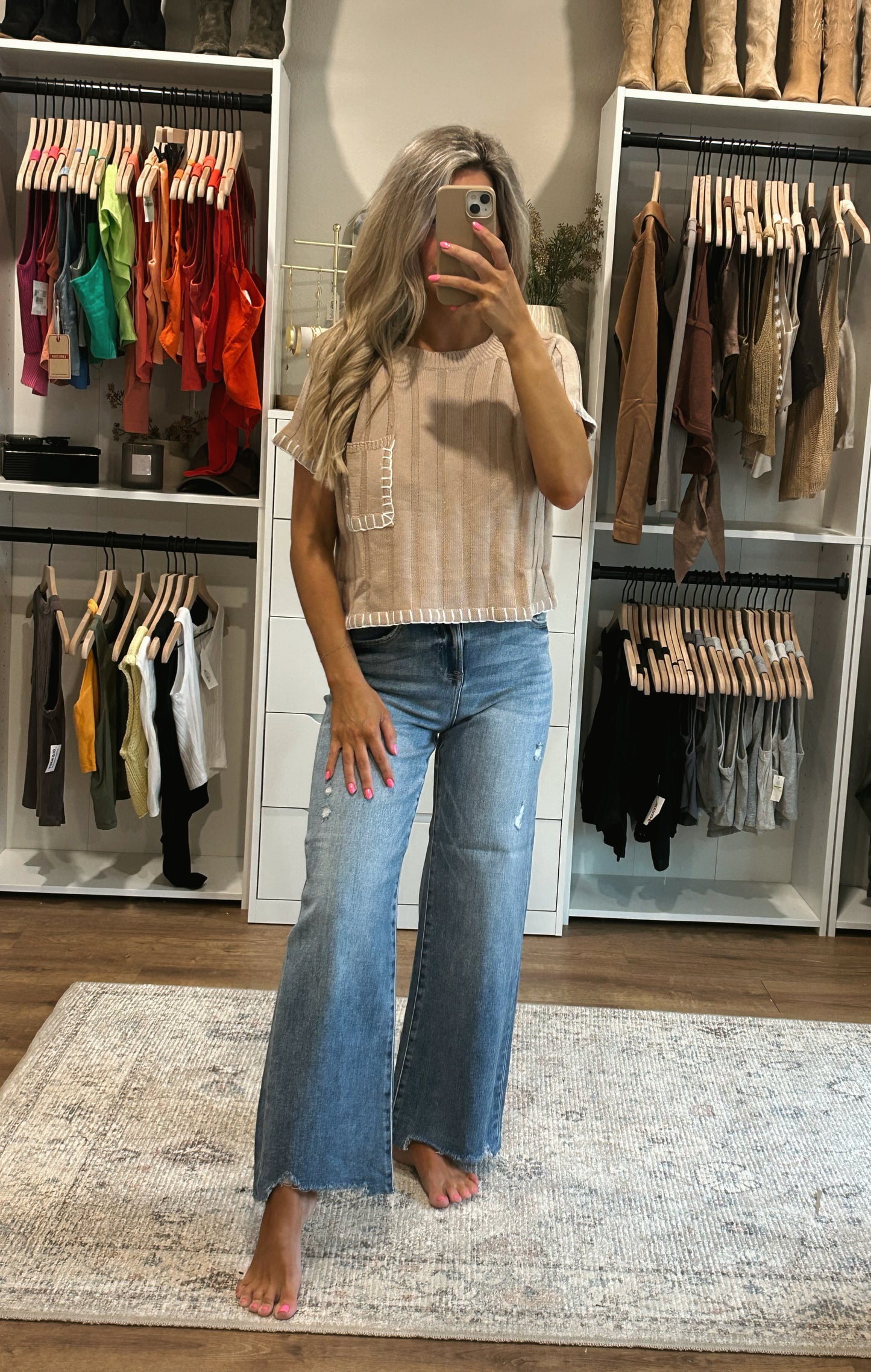 Jenna High Rise Wide Leg Denim Jeans