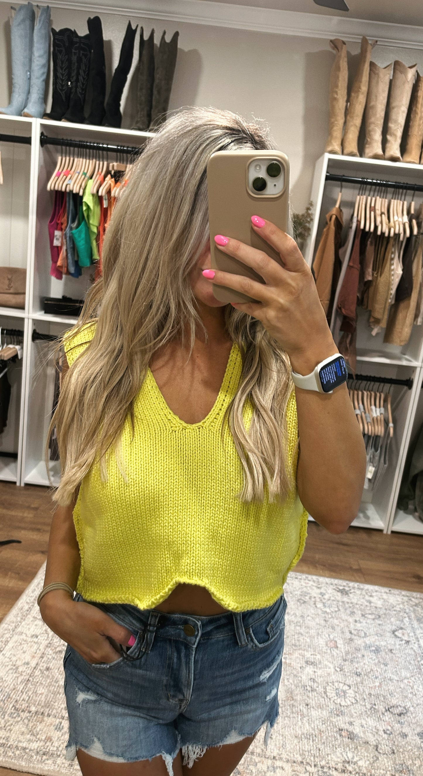 Endless Summer Knit Tank-LIME