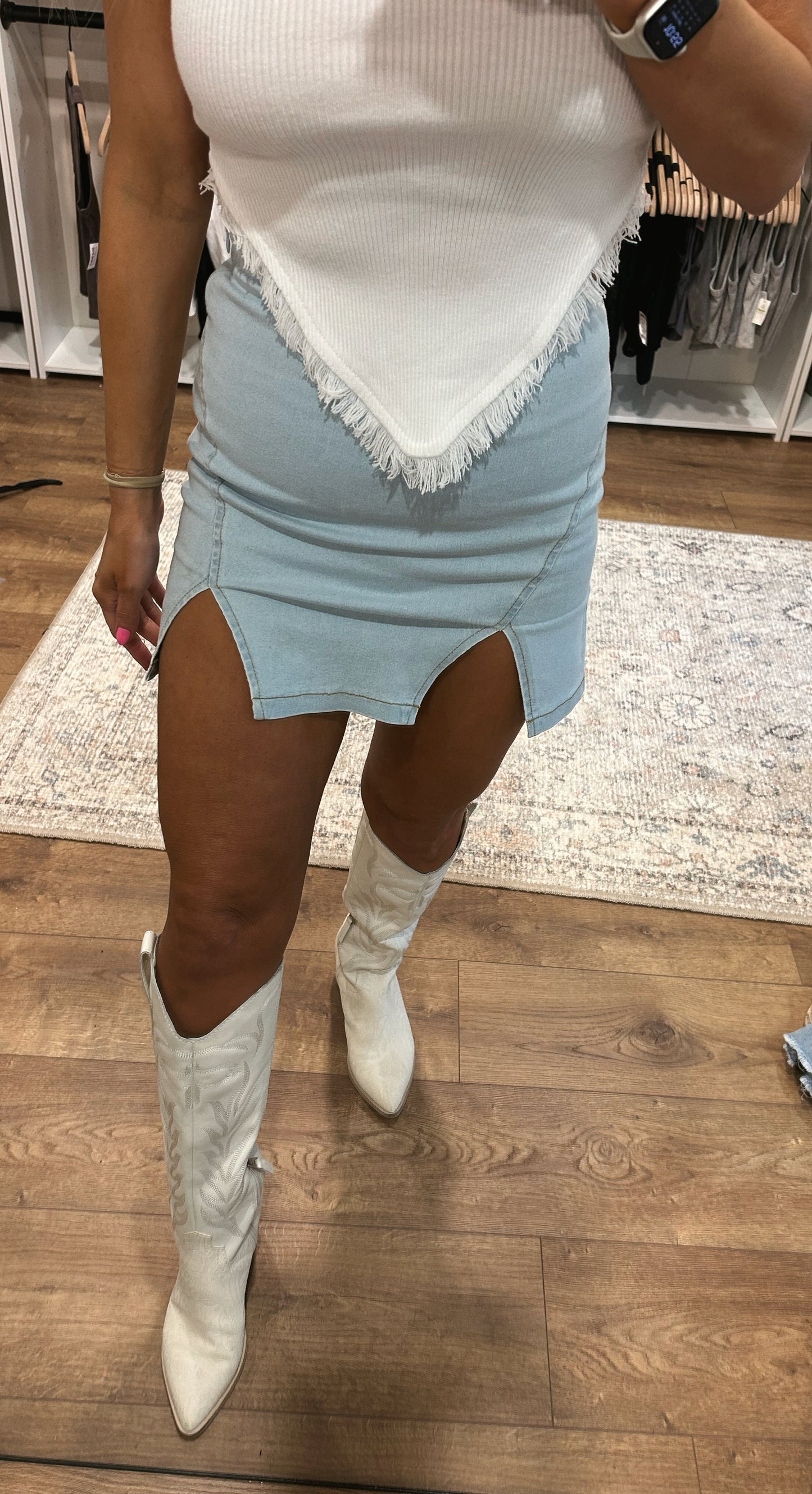 Double Slit Mini Skirt