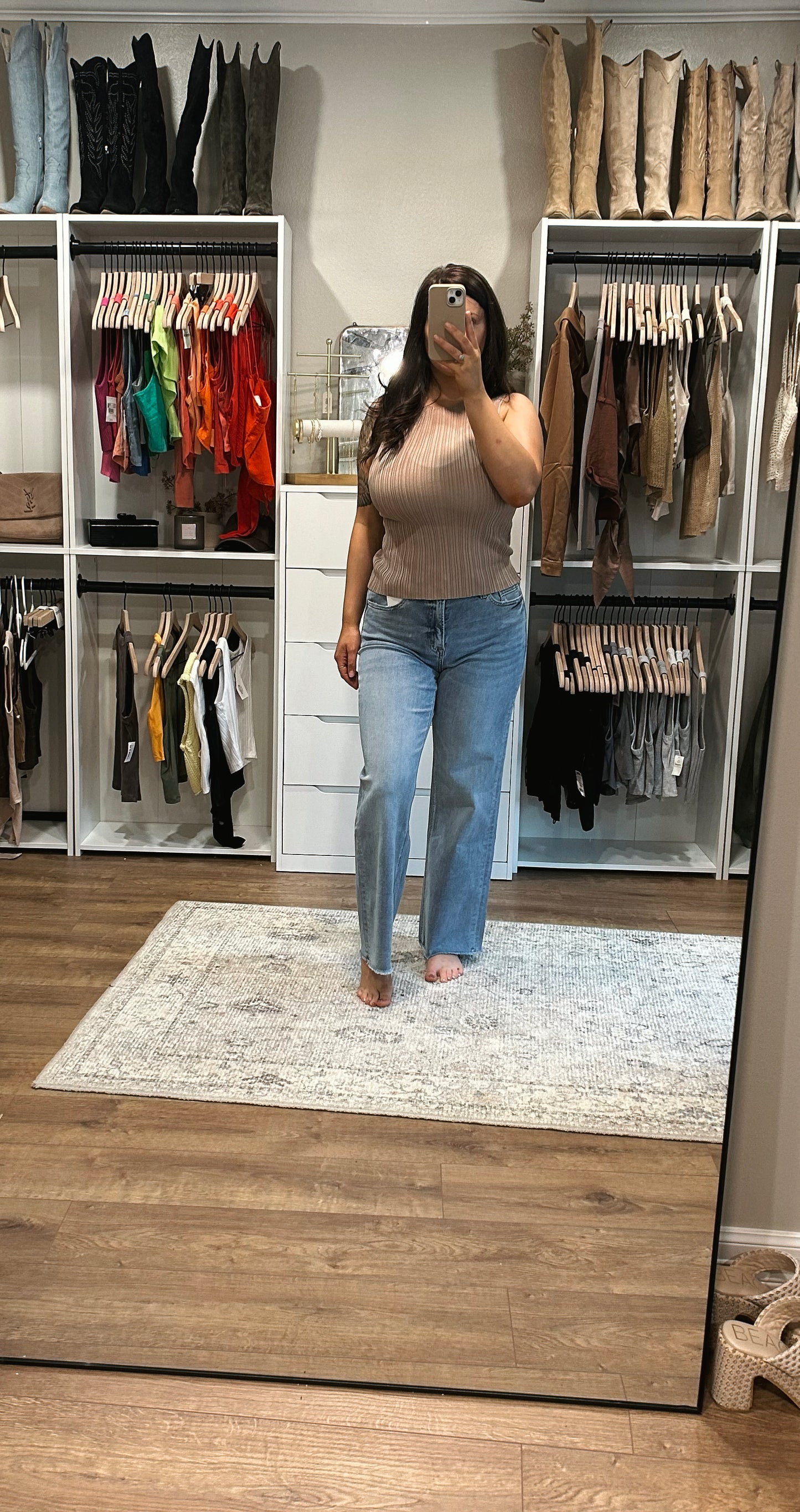 MICA Wide Leg Soft Denim Jeans