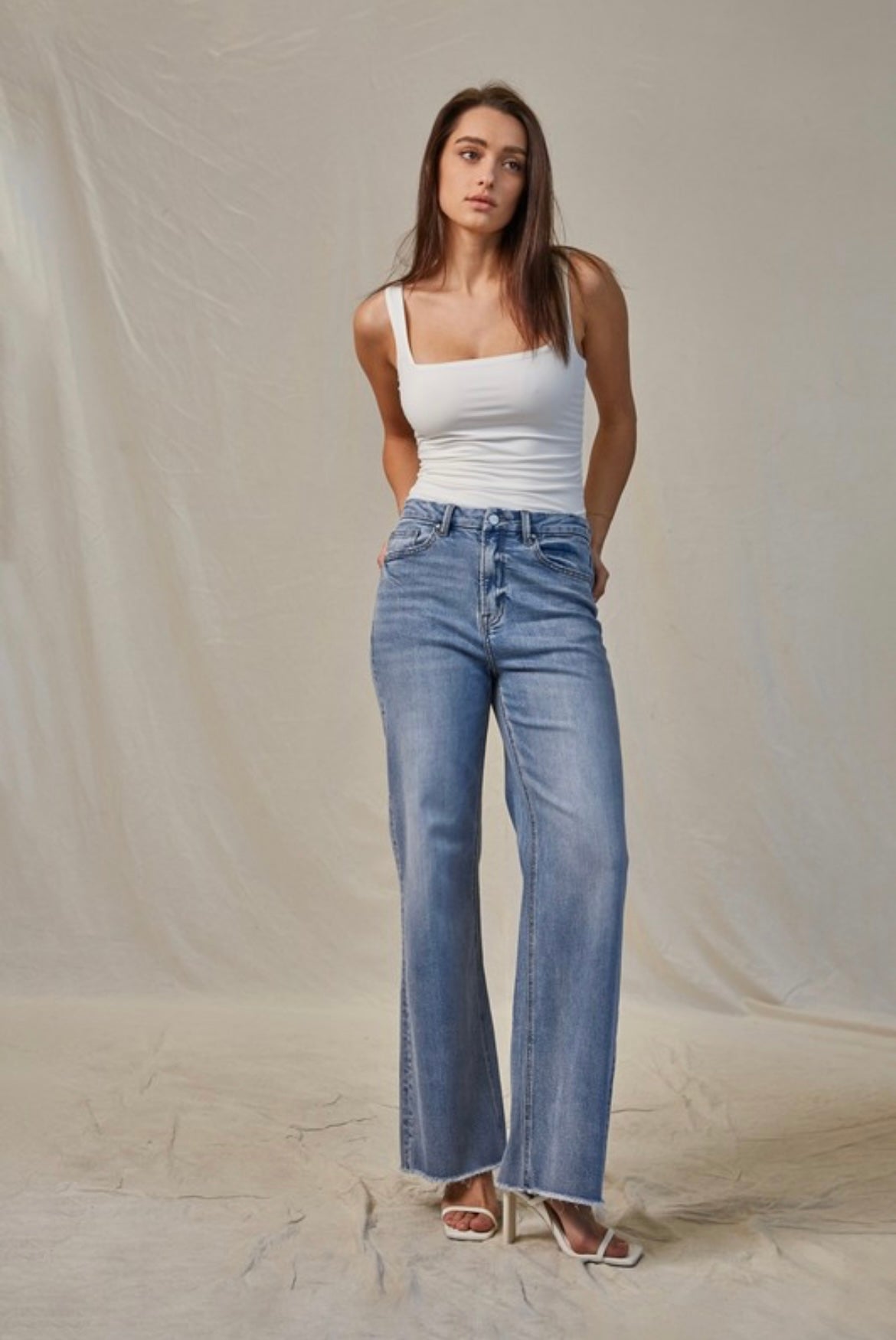 MICA Wide Leg Soft Denim Jeans