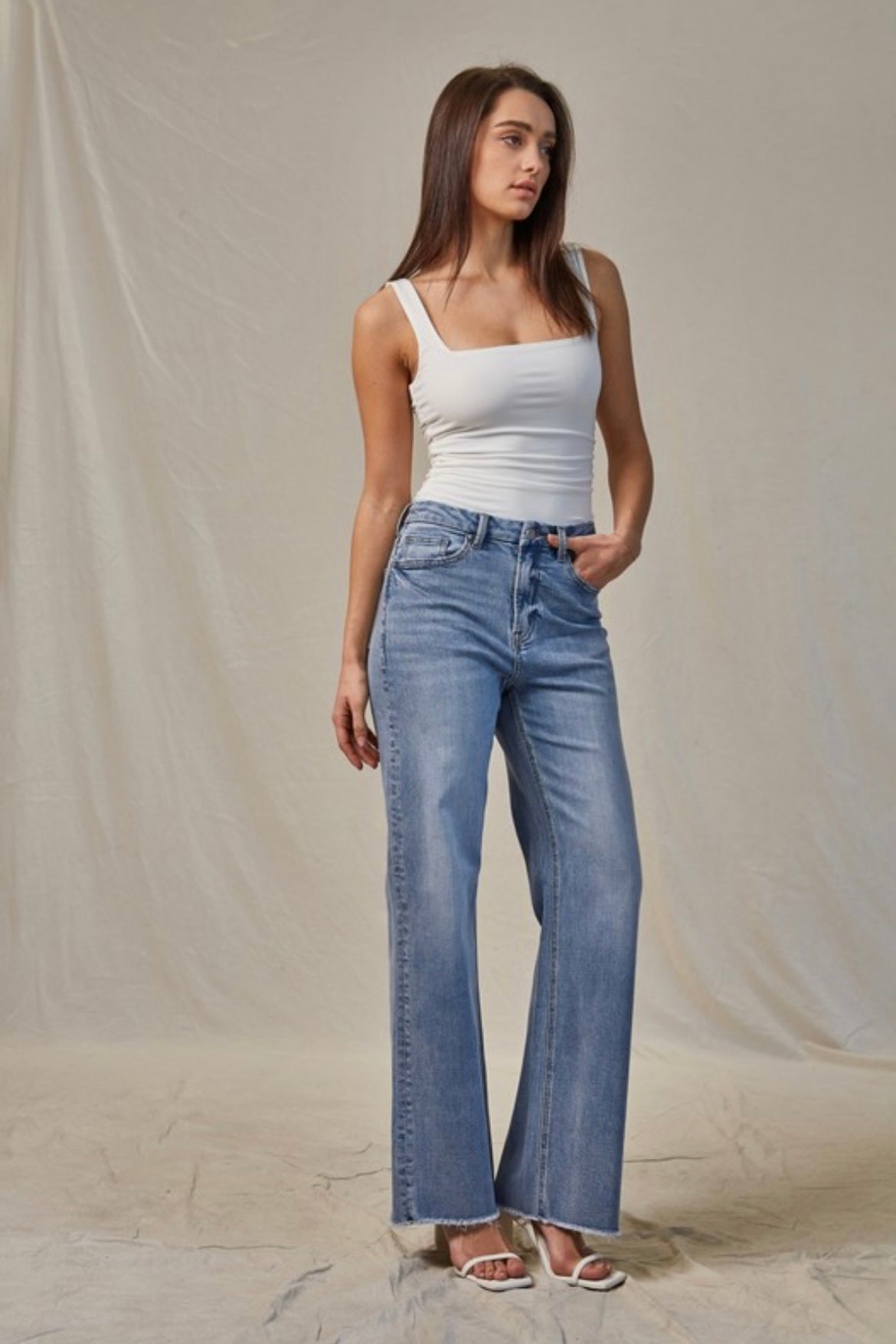 MICA Wide Leg Soft Denim Jeans