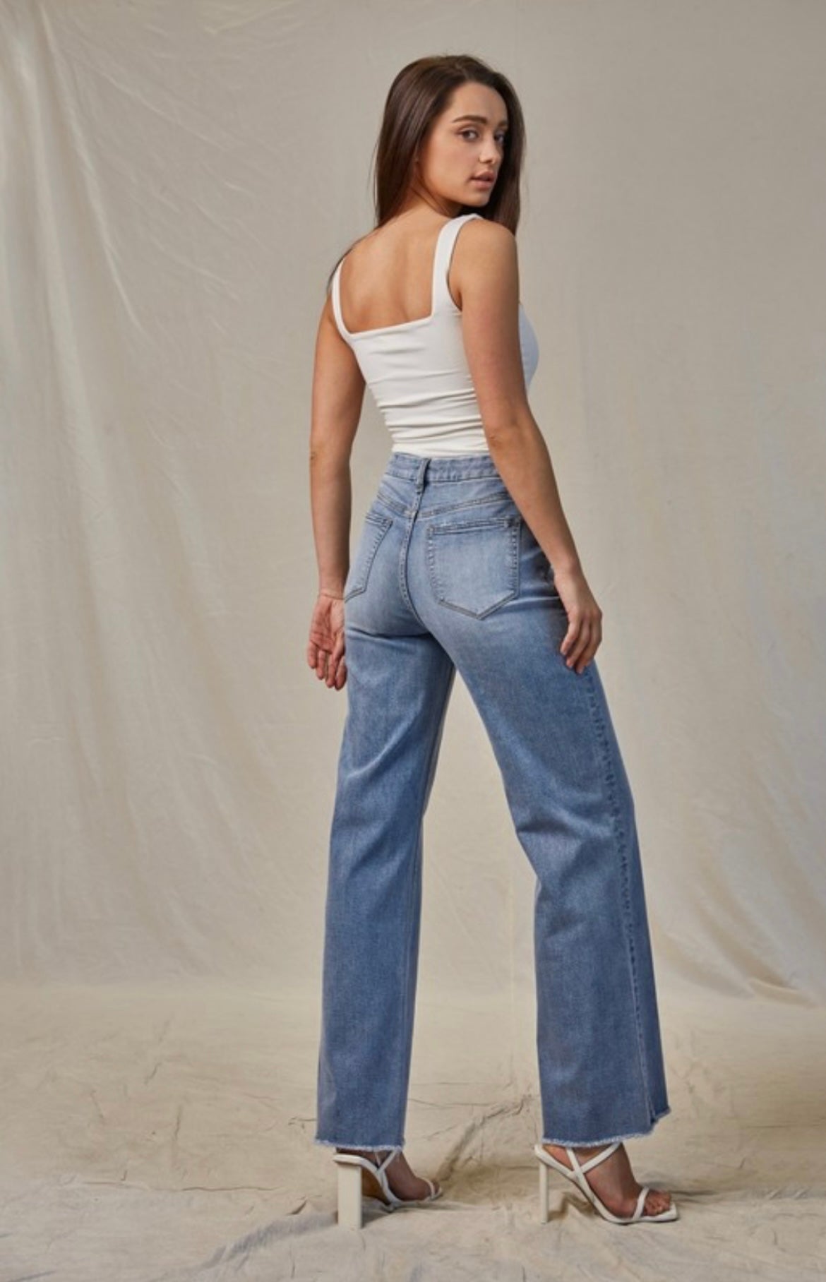 MICA Wide Leg Soft Denim Jeans